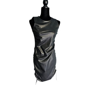 NWT BB Dakota by Steve Madden faux leather ruched bodycon dress
